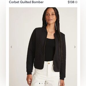 {Marine Layer} Corbet Quilted Bomber Jacket XL Black NWT
